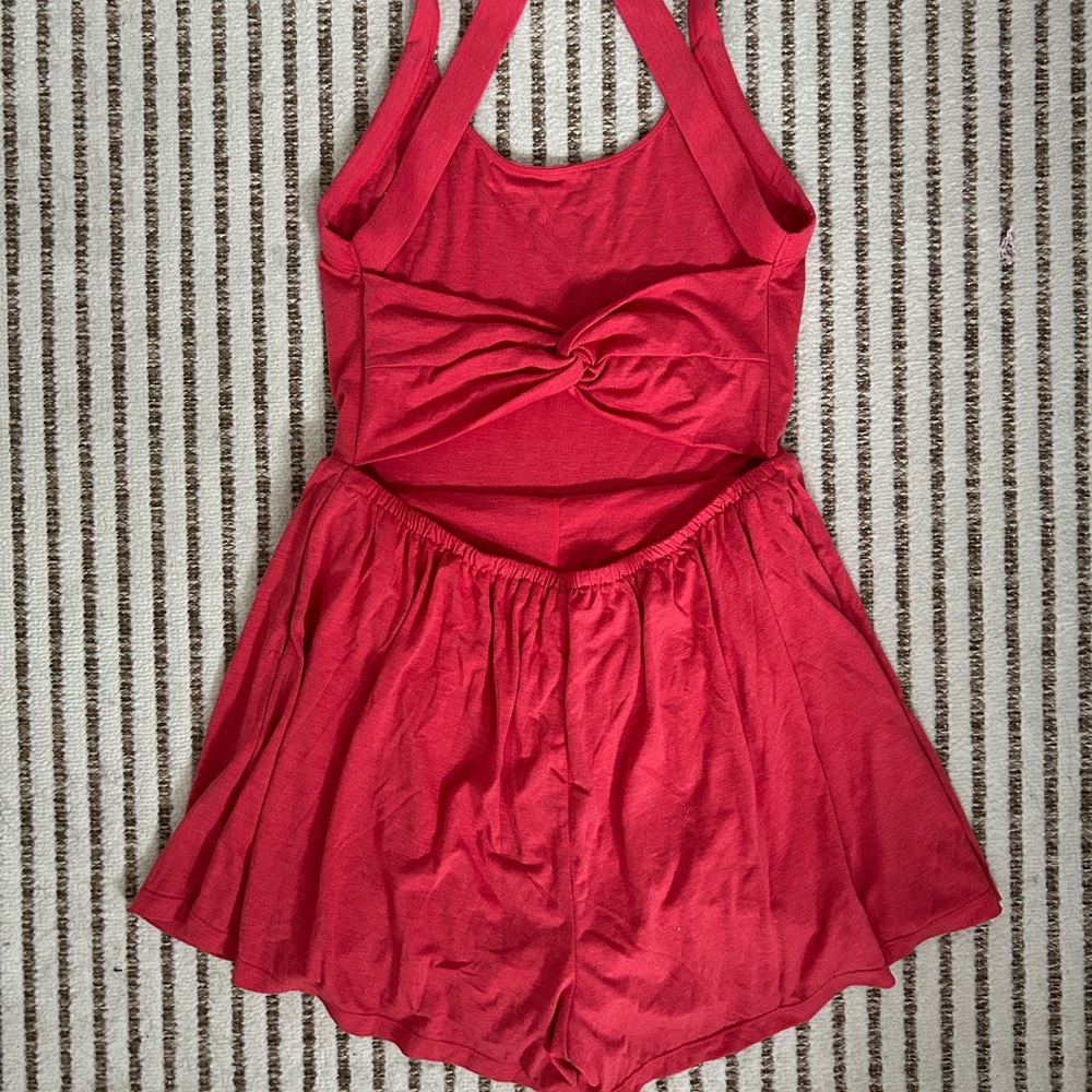 HALARA Red Jumpsuit with Halter Neckline